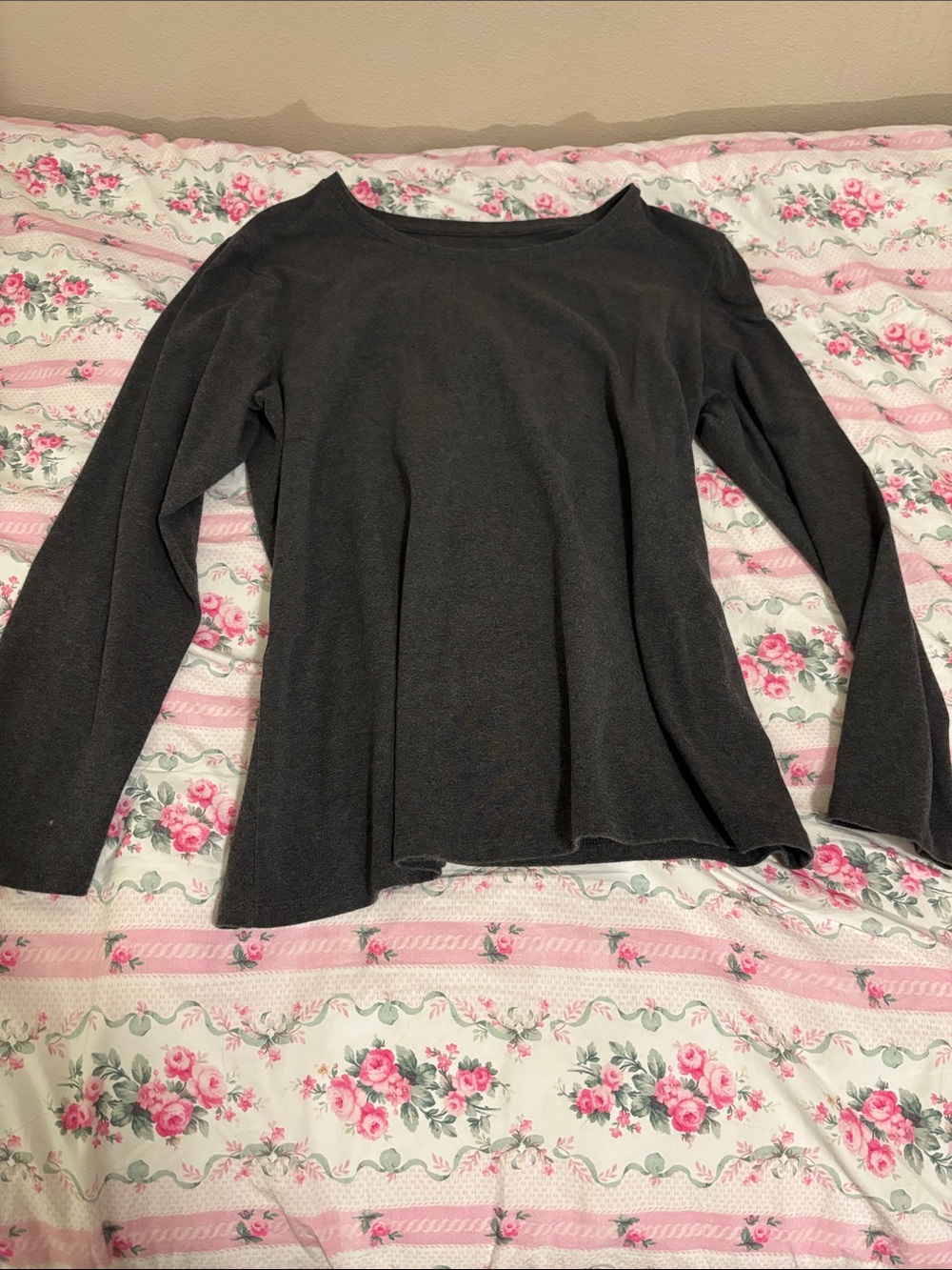 Style & Co. Charcoal Gray Long Sleeve Knit Top
